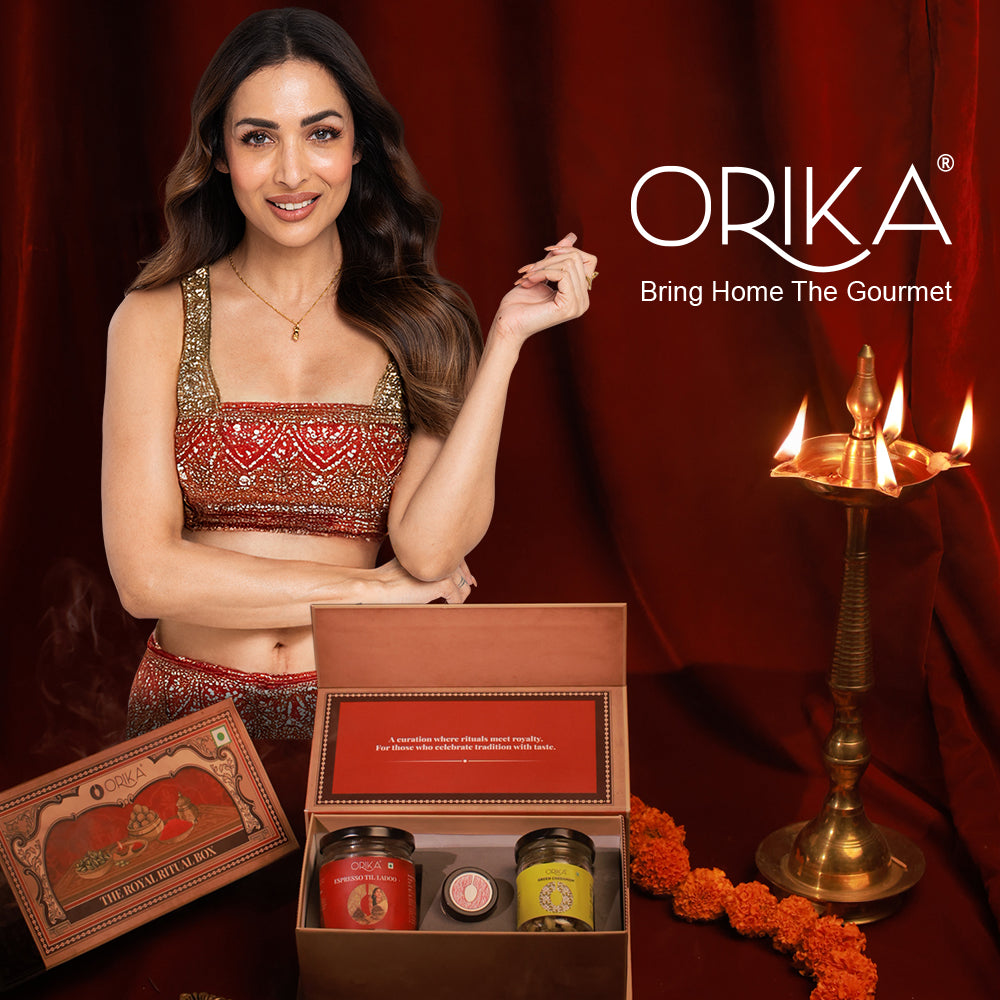 Royal Ritual Gift Box | Kashmiri Pampore Saffron 0.25g, Idukki Bold Green Cardamom 25g & Espresso Till Laddoo