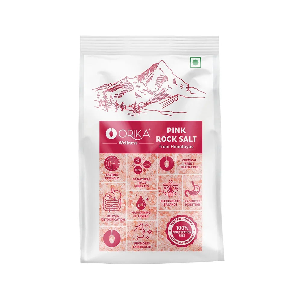 Orika Himalayan Pink Rock Salt with 84+ Vital Trace Minerals - 500g | Single