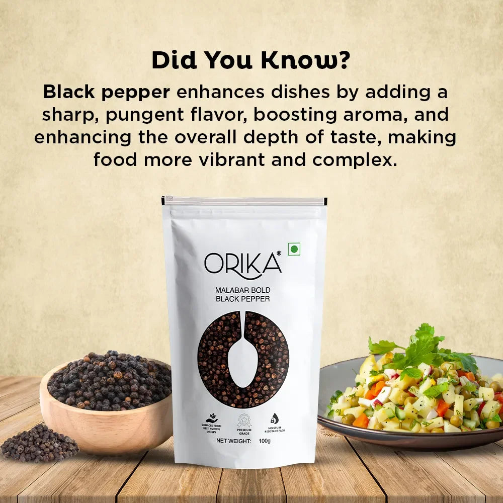 Orika's Malabar Bold Black Pepper | 100g