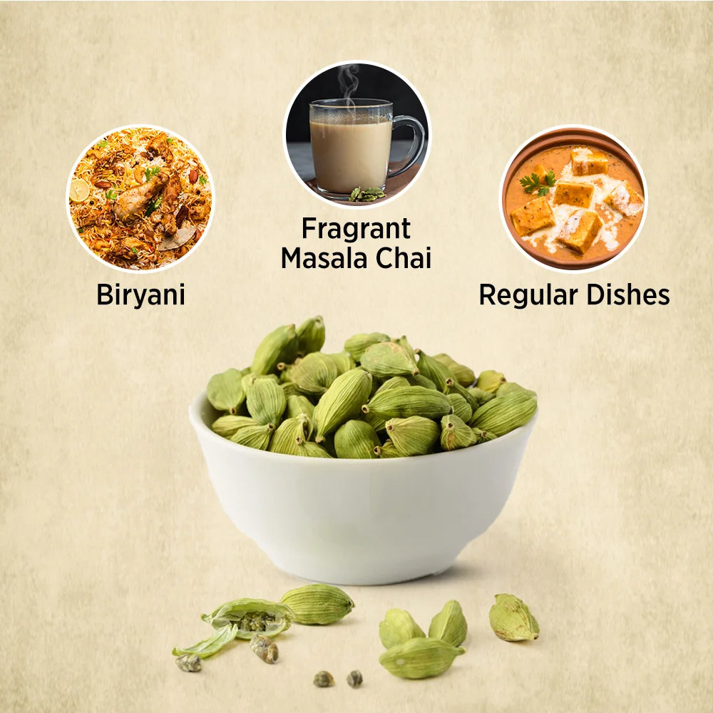 Orika Bold Green Cardamom Whole 25g | Bold Elaichi Green | No Artificial Colours or Preservatives