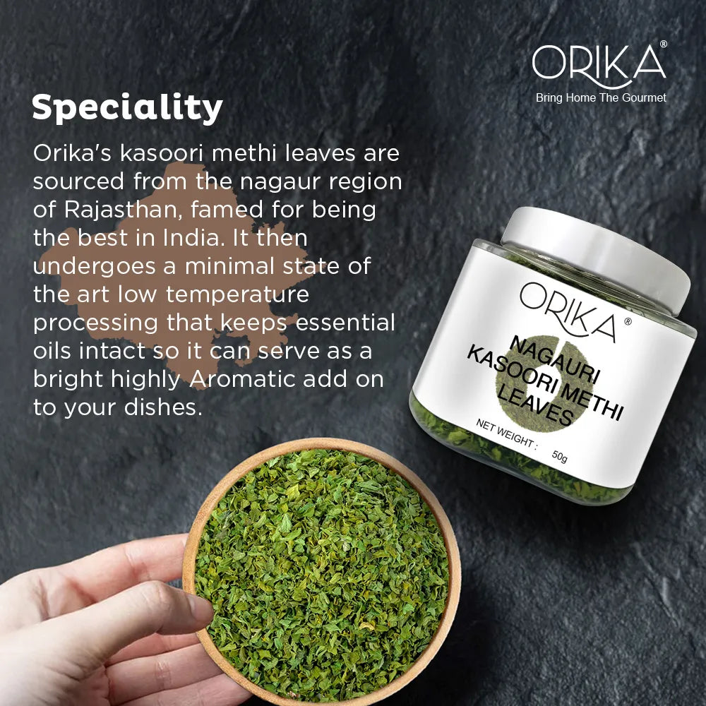 Orika Kasoori / Kasuri Methi Whole, Fenugreek Leaves | 50g