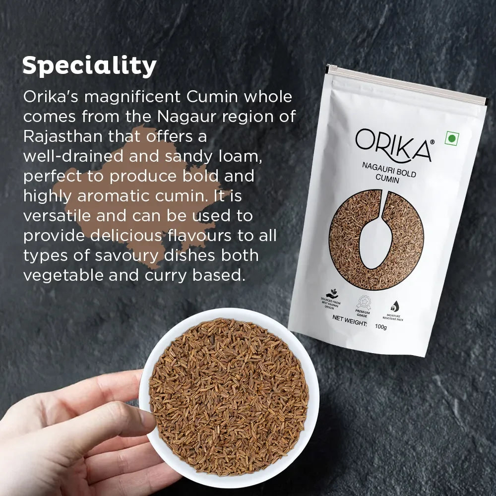 Orika's Nagauri Bold Cumin (Jeera) whole | 100g
