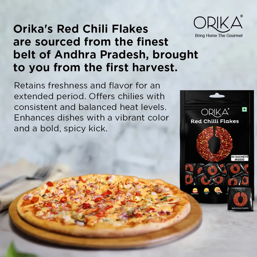 Orika Red Chilli Flakes | 65 Sachets (0.8g each)