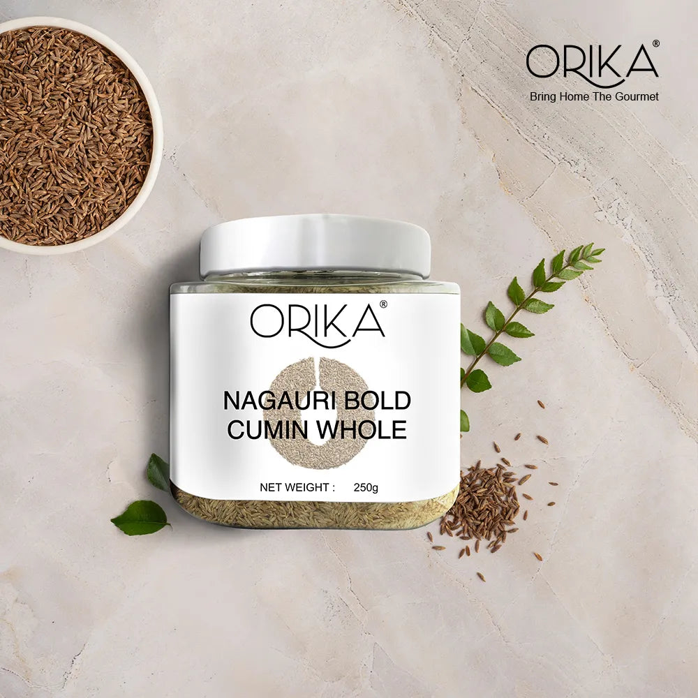Orika Nagauri Bold Cumin (Jeera / Zeera) Whole Jar, 250gm