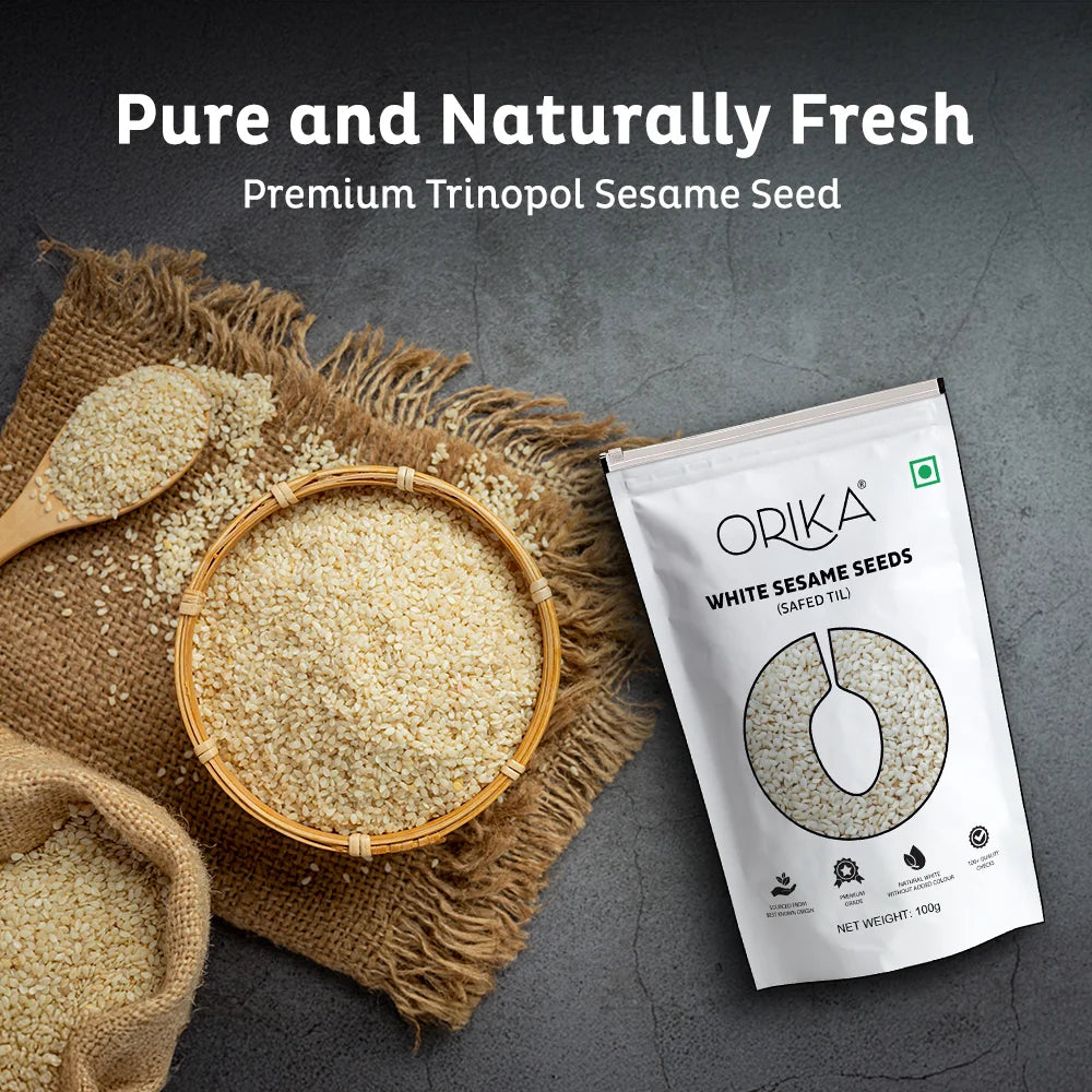 Orika White Sesame Seeds | Safed Til 100 Gms