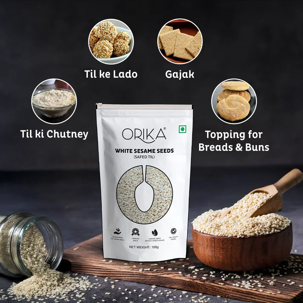 Orika White Sesame Seeds | Safed Til 100 Gms