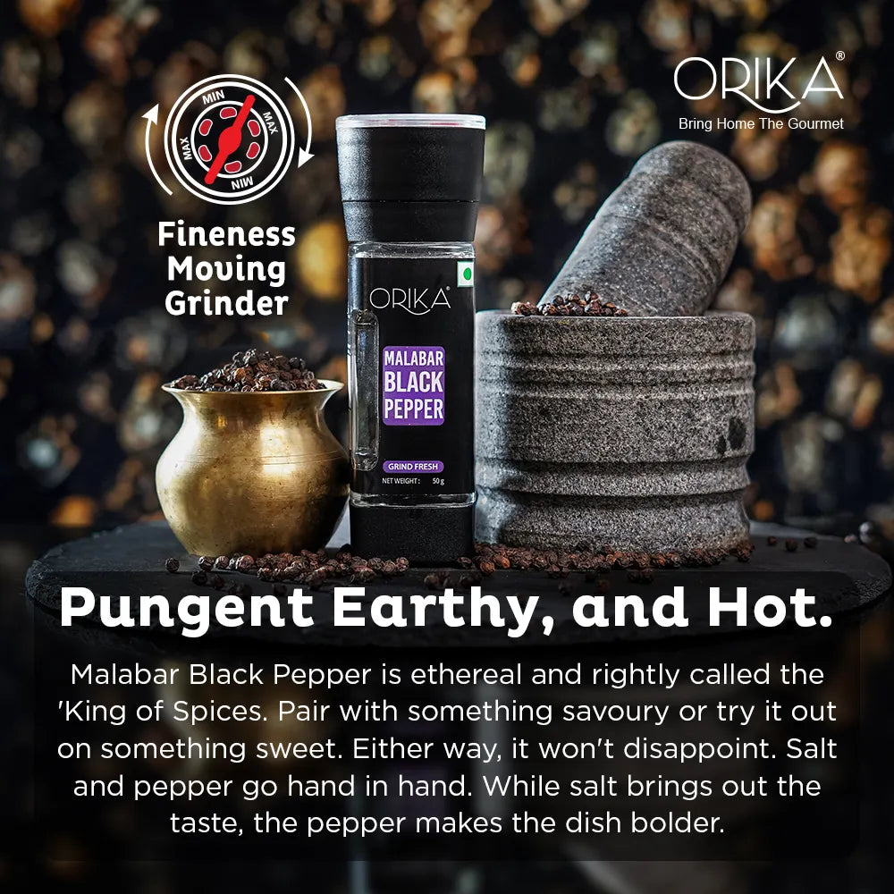 Orika Malabar Black Pepper Grinder | 50g