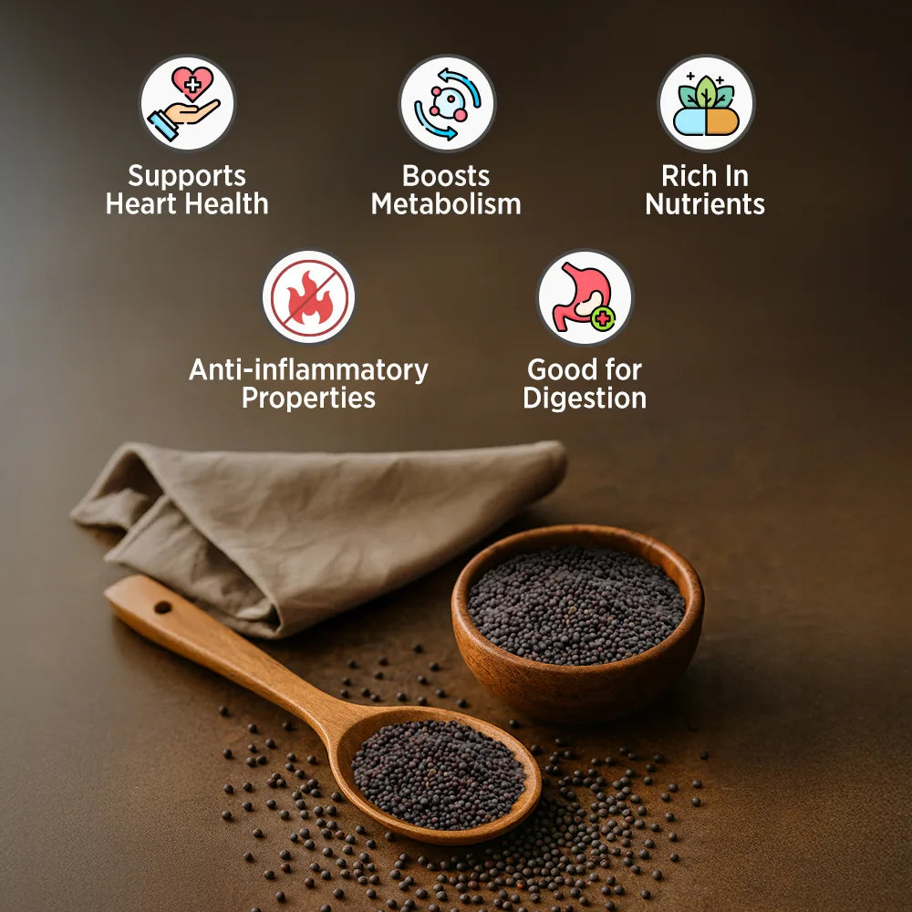 Orika Rajasthani Big Bold Black Mustard Seeds | 100g