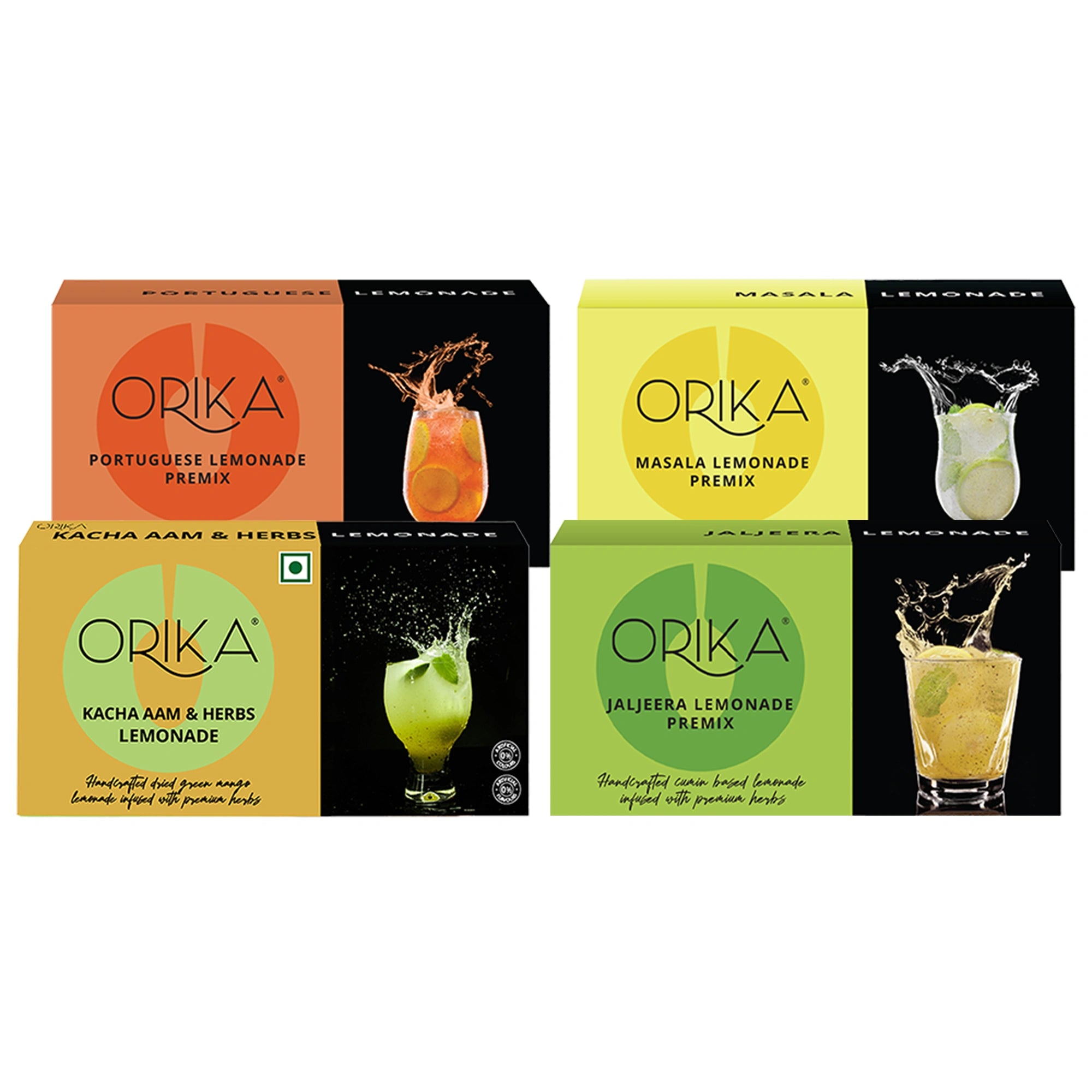 Orika Kacha Aam, Masala, Portuguese, Jaljeera Lemonade Pack of 4, 190g/each