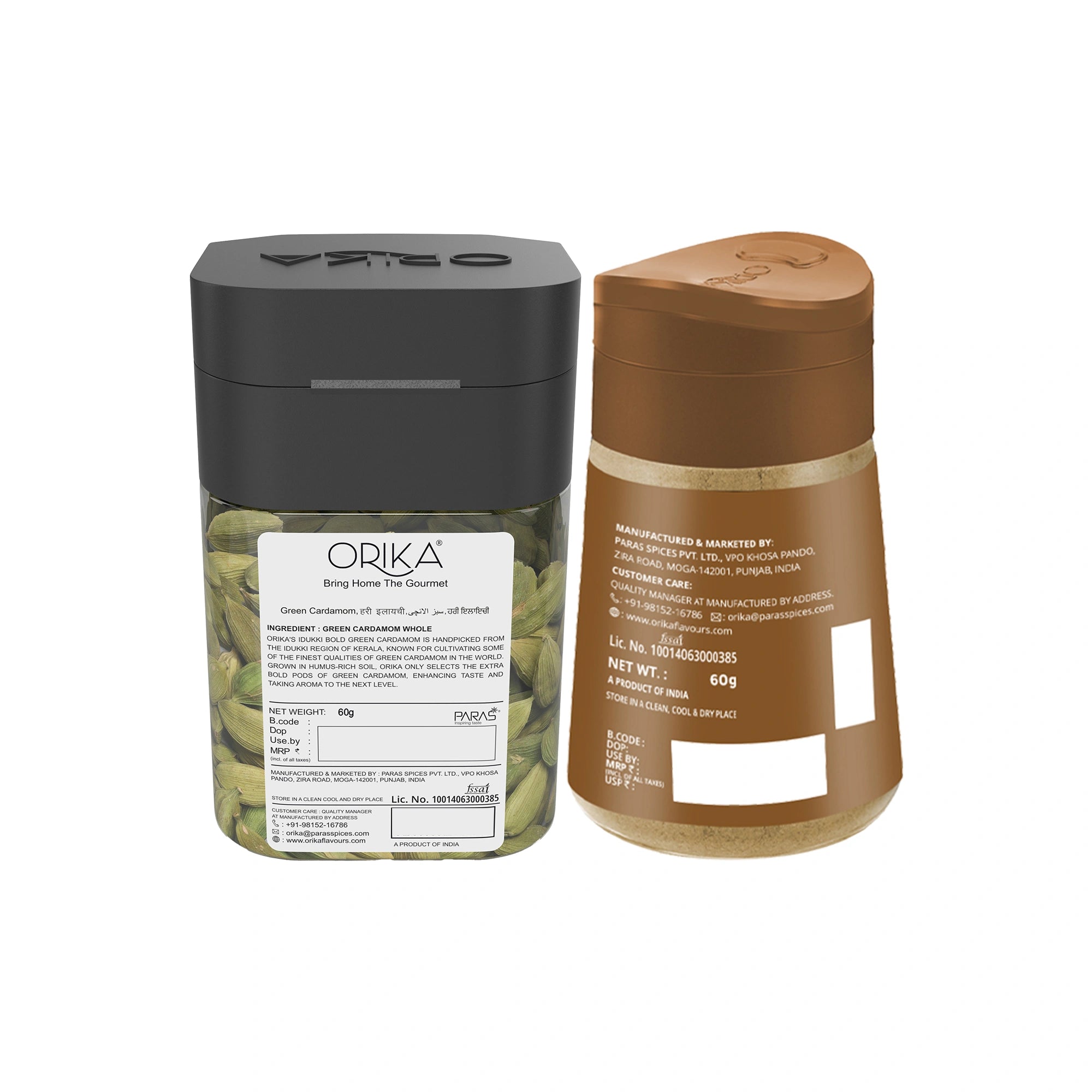 Orika combo of Indian Chai Masala & Idukki Bold Green Cardamom
