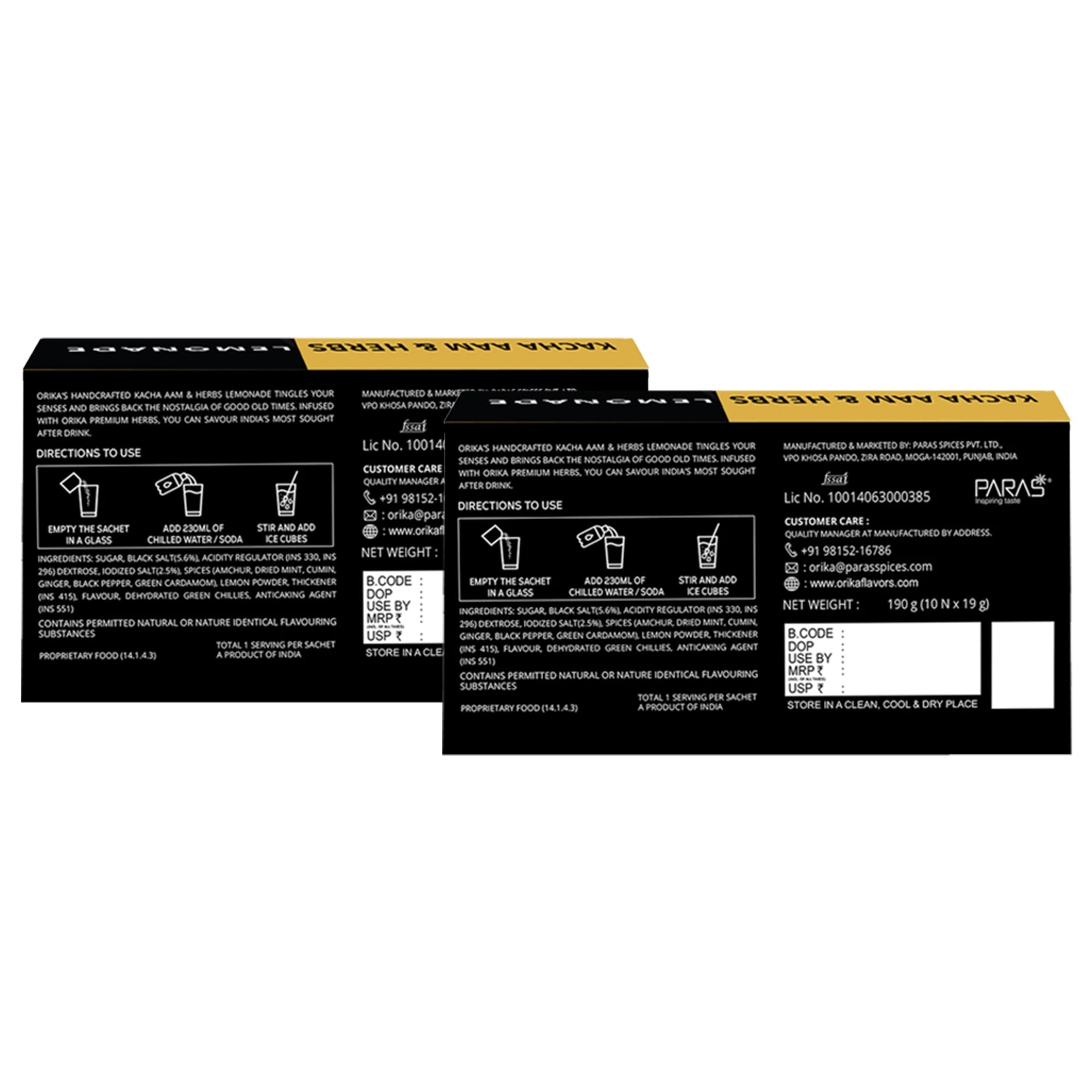 Orika Kacha Aam Lemonade Pack of 2, 190g/each