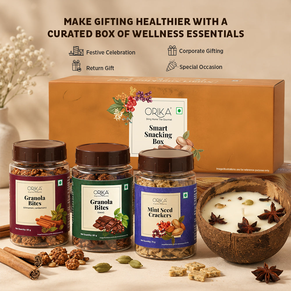 Orika Smart Snacking Box with Artisanal Coconut Shell Spice Candle