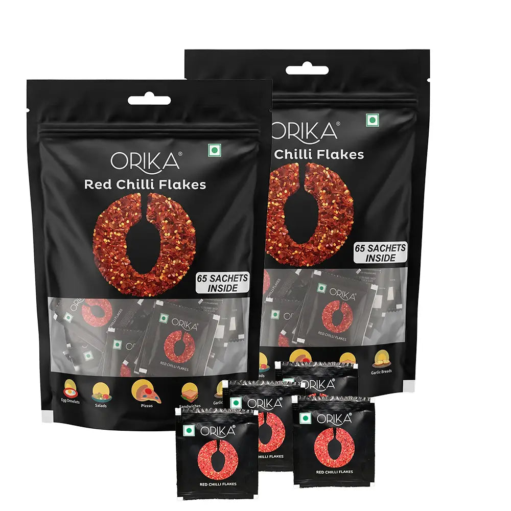 Orika Red Chilli Flakes | 65 Sachets (0.8g each)