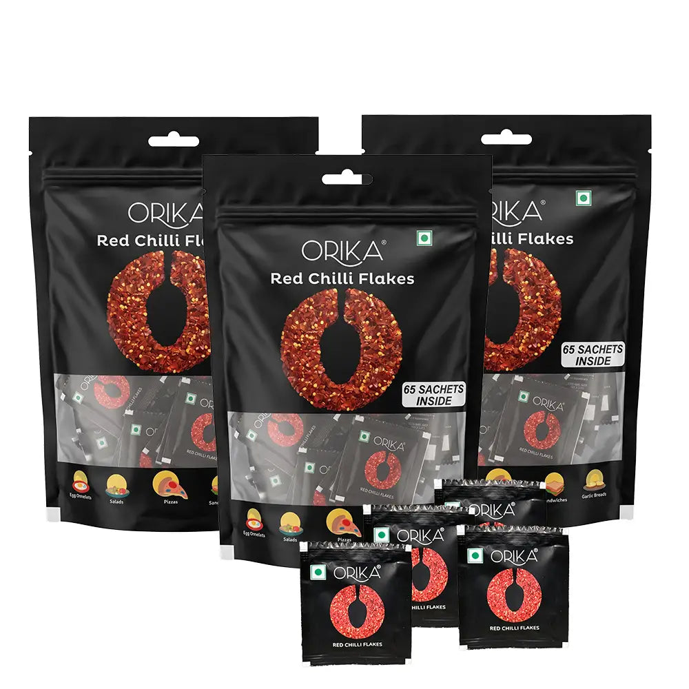 Orika Red Chilli Flakes | 65 Sachets (0.8g each)