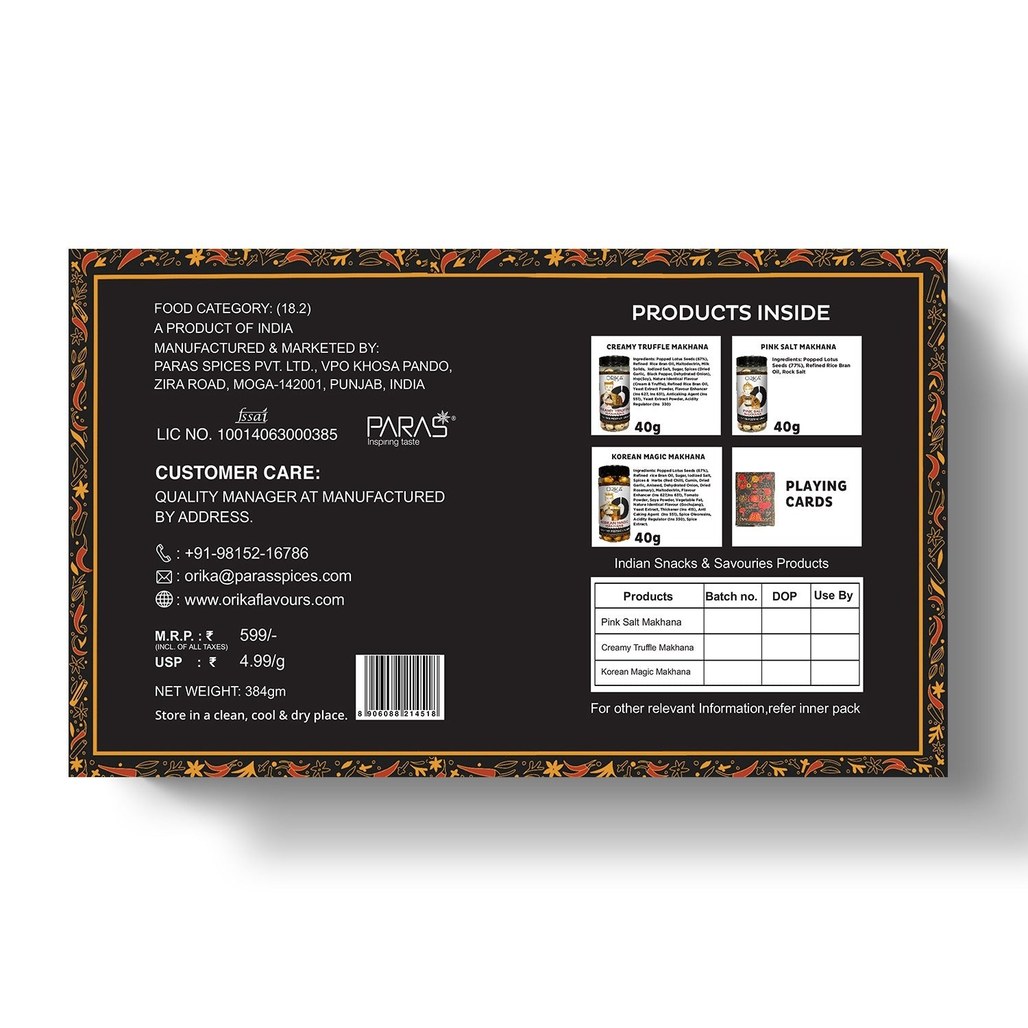 Orika Royal Makhana Gift Box, 120g,