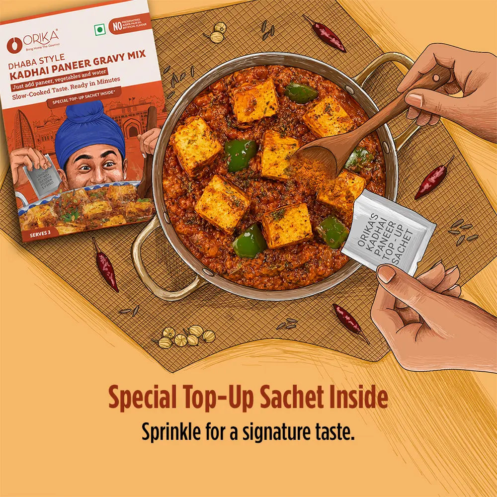 Orika Dhaba Style Kadhai Paneer Gravy Mix | Authentic Kadhai Paneer | 51g