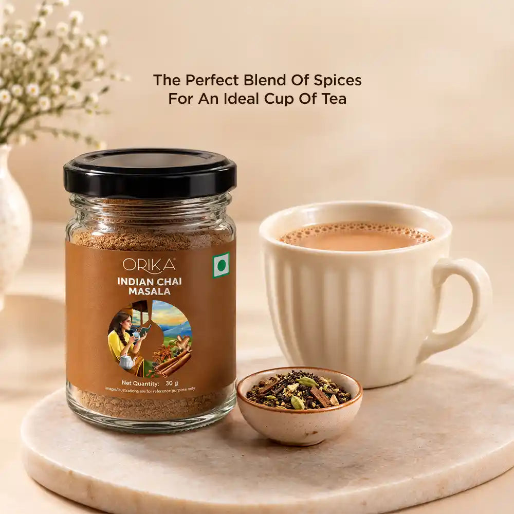 Orika Tea Ritual Box Gift Set | Festive Gift Box with 4 Ceramic Cups & Wooden Spoon