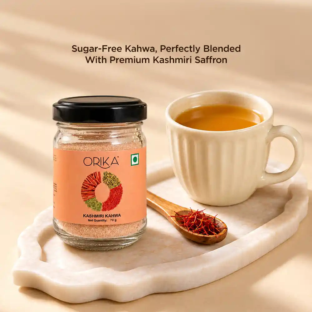 Orika Tea Ritual Box Gift Set | Festive Gift Box with 4 Ceramic Cups & Wooden Spoon