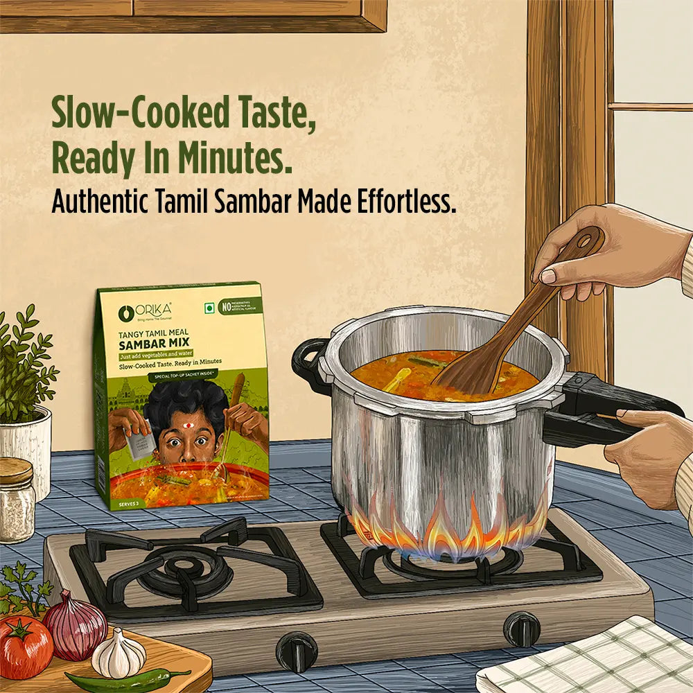 Orika Tangy Tamil Meal Sambar Mix Gravy Mix | Authentic South Indian Sambar | 51g