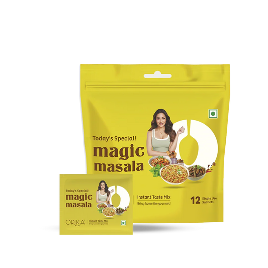 Instant We Desi Pasta Masala with Magic Masala & Herby Omelette Masala Combo - Pack of 3 (12 single use sachets in each Pack) - Orika Spices India
