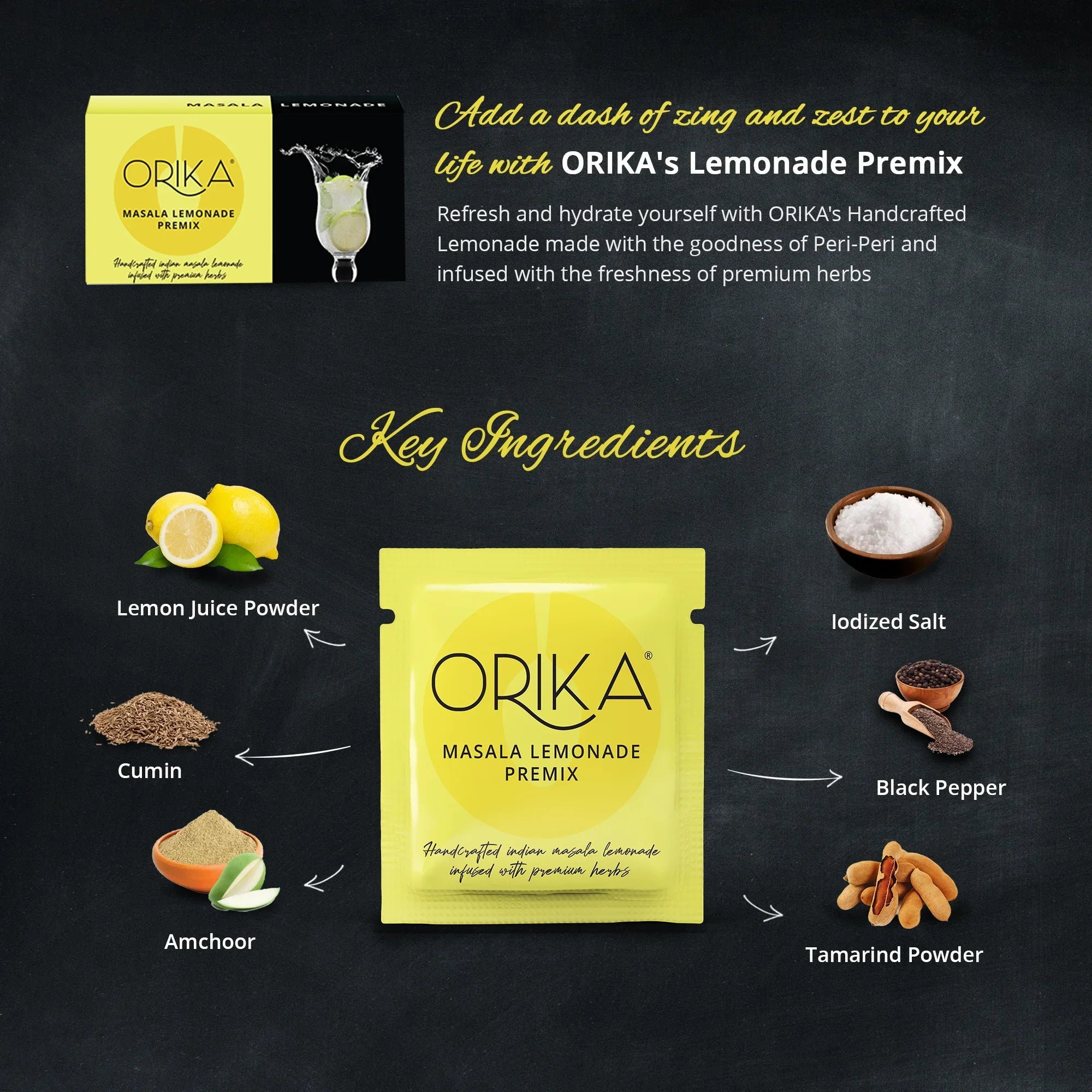 MASALA LEMONADE COMBO OF 3 (Pack of 3, 10 sachets/pack) - Orika Spices India