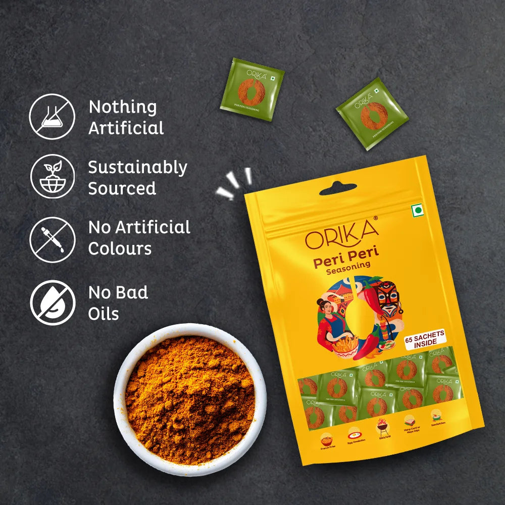 Orika African Peri Peri All Purpose Seasoning, 65 Sachet - Orika Spices India
