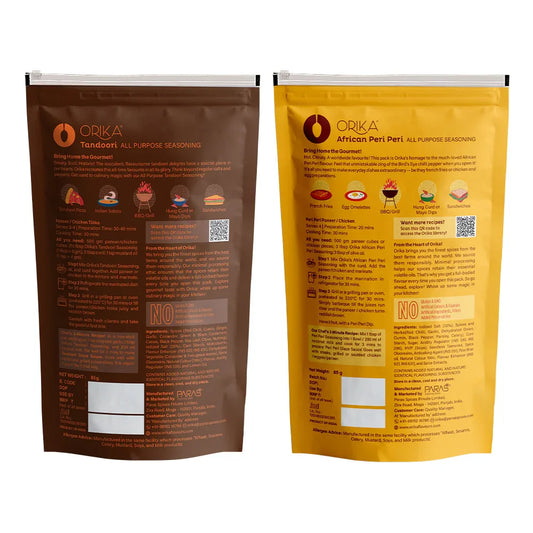 Orika African Peri Peri & Tandoori All Purpose Seasoning Marinade Combo 170 Gm - Orika Spices India