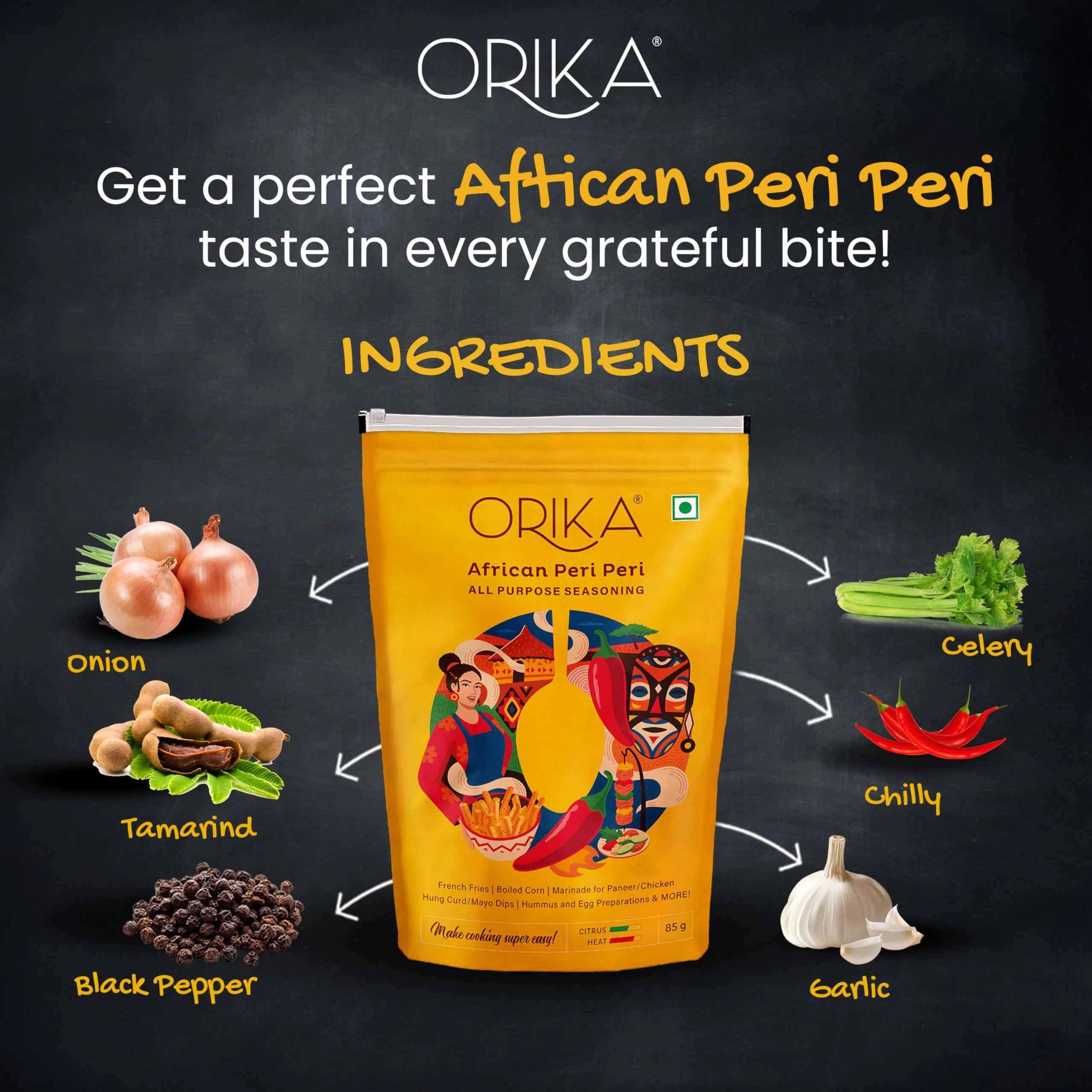 Orika African Peri Peri & Tandoori All Purpose Seasoning Marinade Combo 170 Gm - Orika Spices India