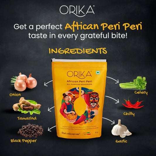Orika African Peri Peri & Tandoori All Purpose Seasoning Marinade Combo 170 Gm - Orika Spices India