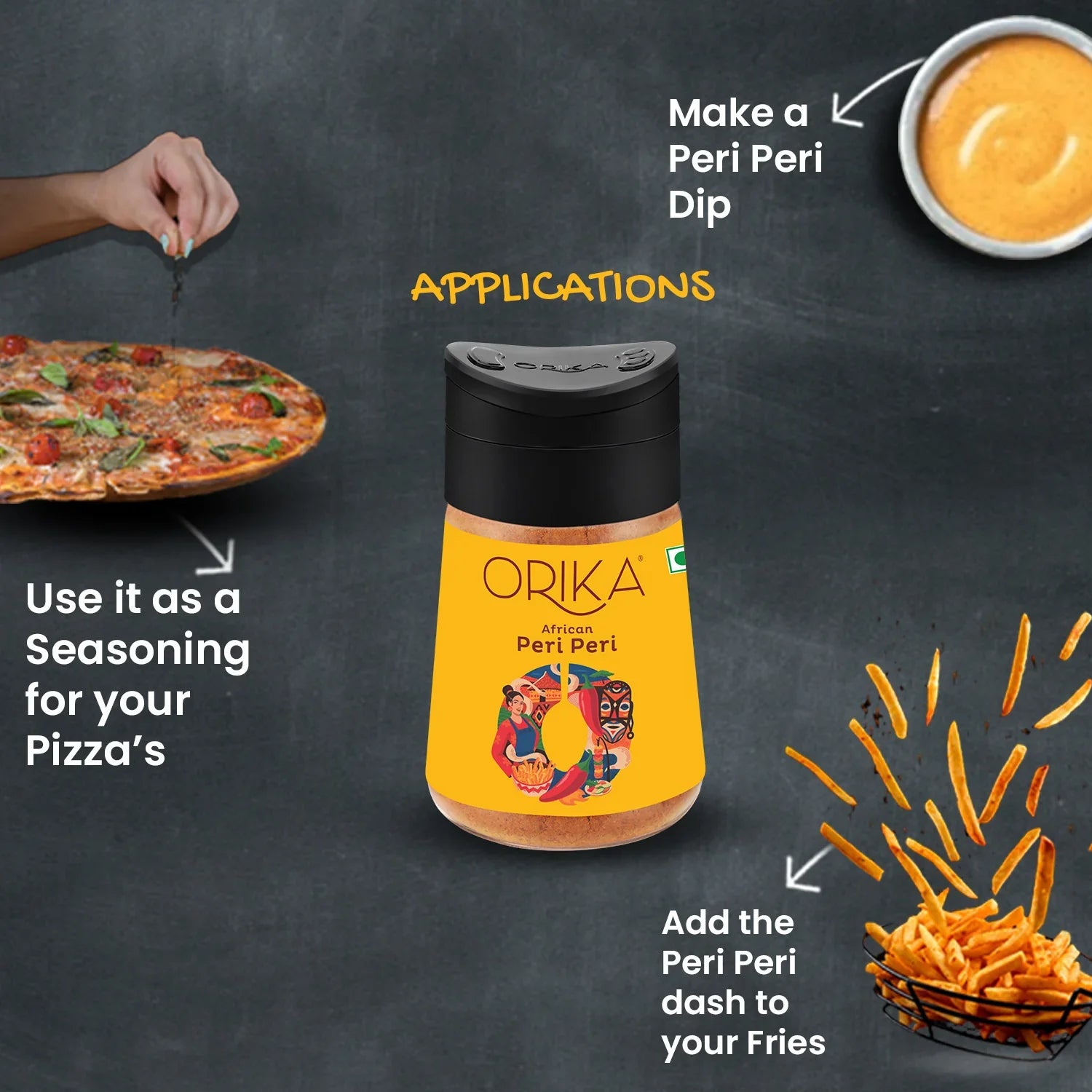 Orika African Peri Peri Sprinkler, 75g - Orika Spices India