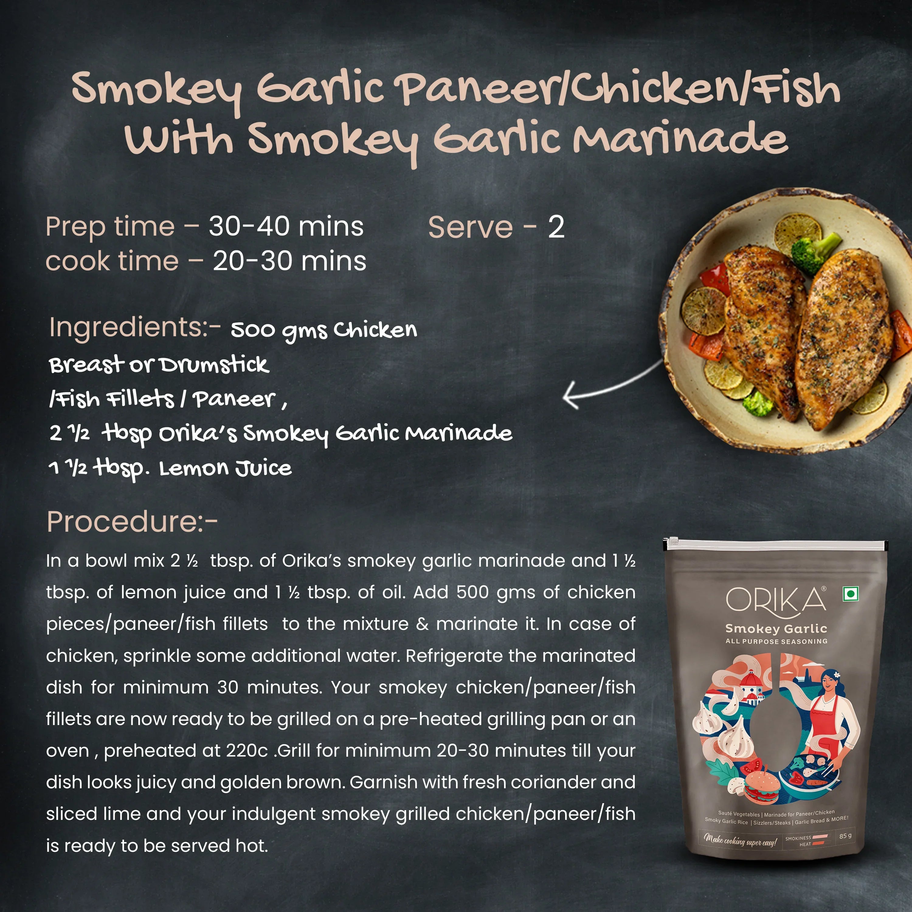 Orika Barbeque Combo, (Tandoori, Smokey & Mint Seasoning), (Pack of 3) - Orika Spices India