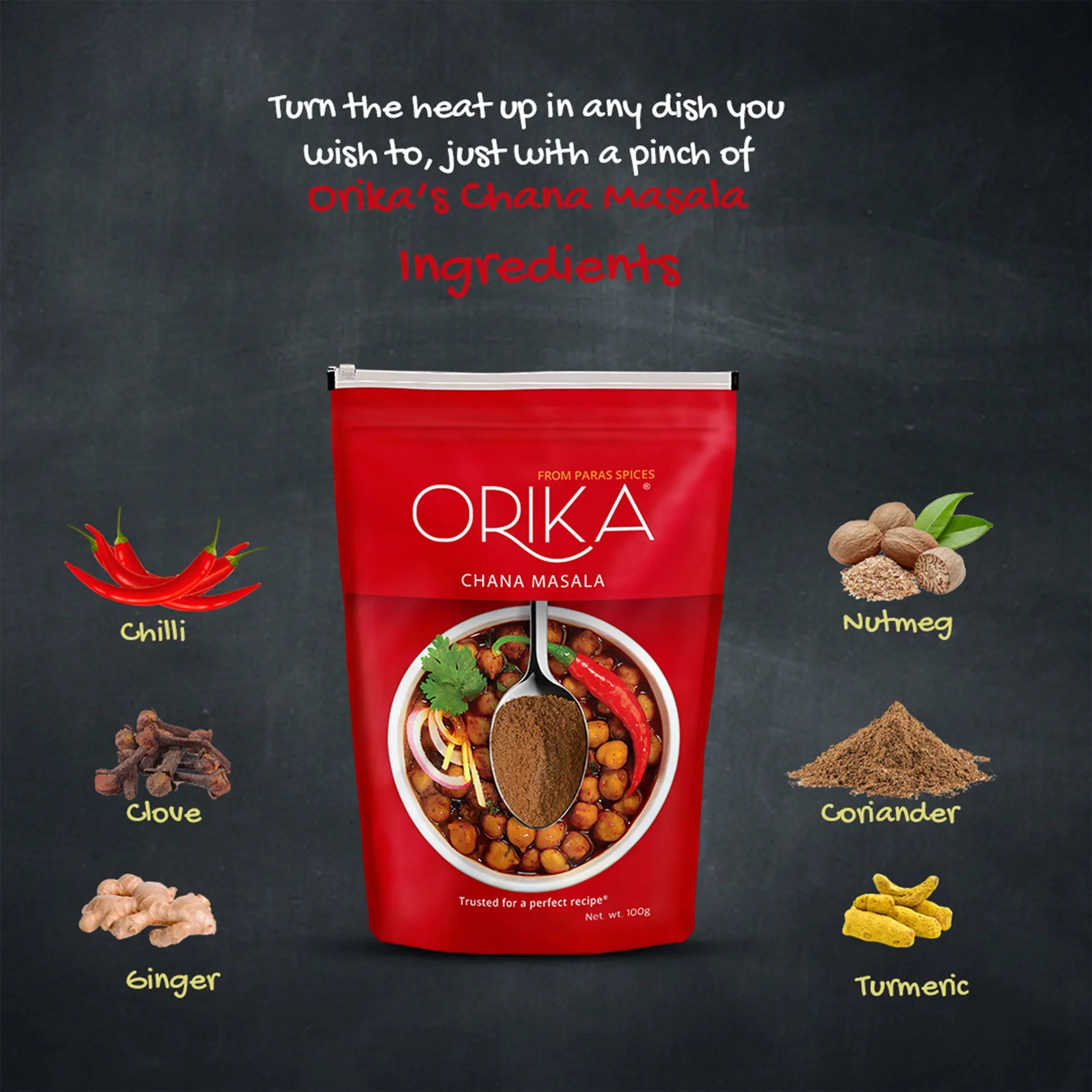 Orika Chana Masala 100 gm - Orika Spices India