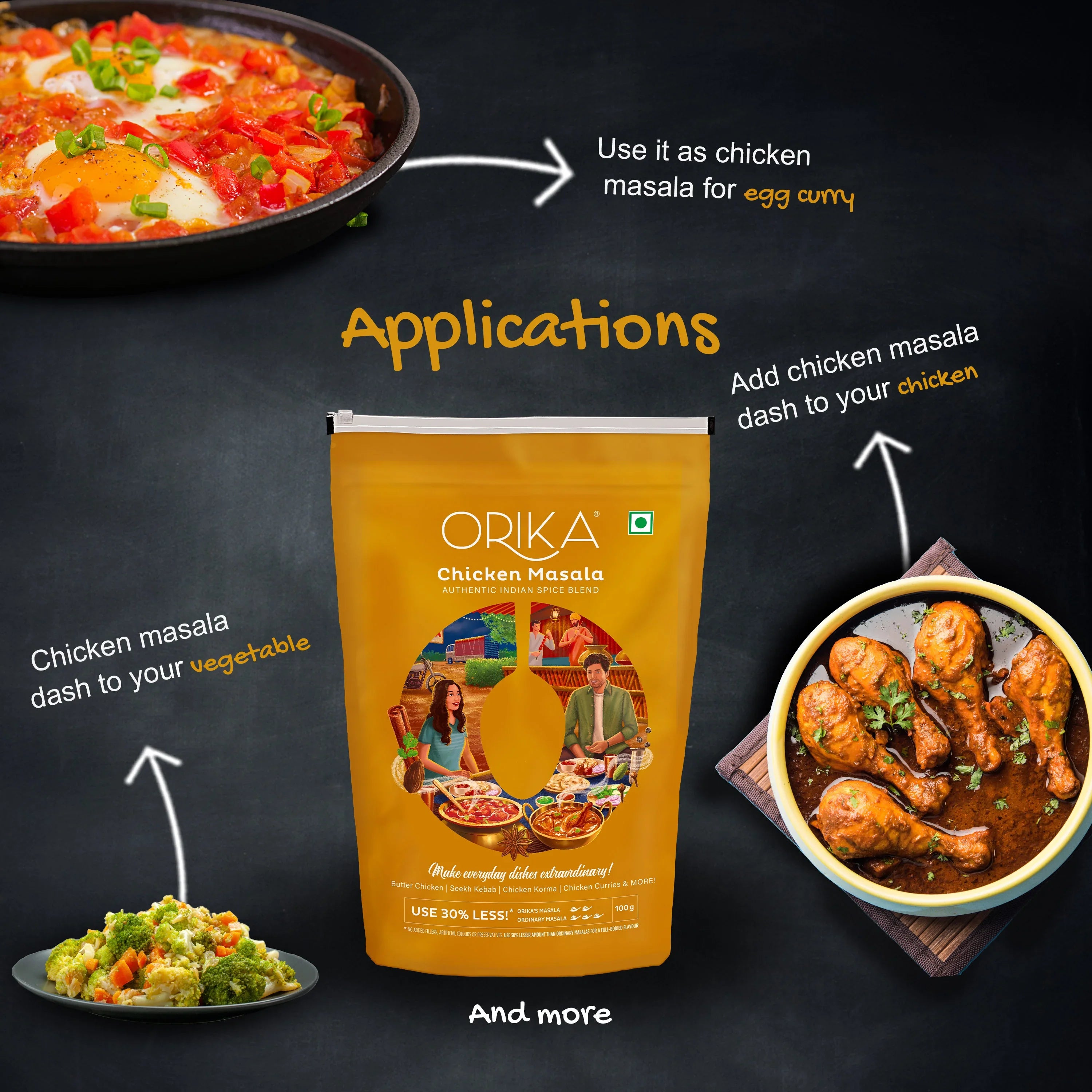 Orika Chicken Masala, 100gm - Orika Spices India