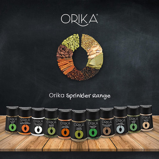Orika combo pack of Malabar Black Pepper, Italian Seasoning & Red Chillli flakes Sprinklers (Pack of 3) - Orika Spices India
