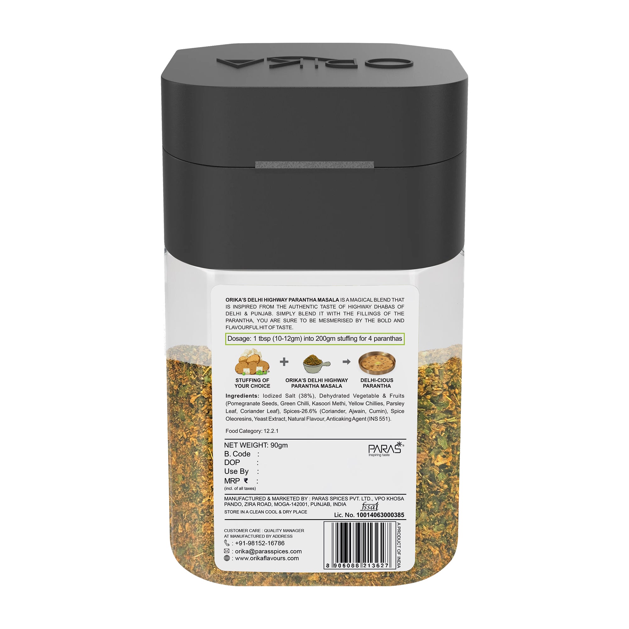 Orika Delhi Highway Parantha Masala 90 Gms - Orika Spices India