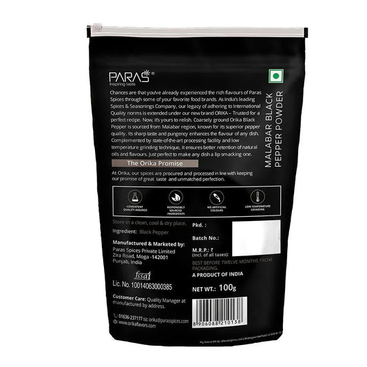 Orika Everyday kitchen essential (Malabar Black Pepper Powder, Salem Turmeric Powder, Coriander Powder), (Pack of 3, 100gms each) - Orika Spices India