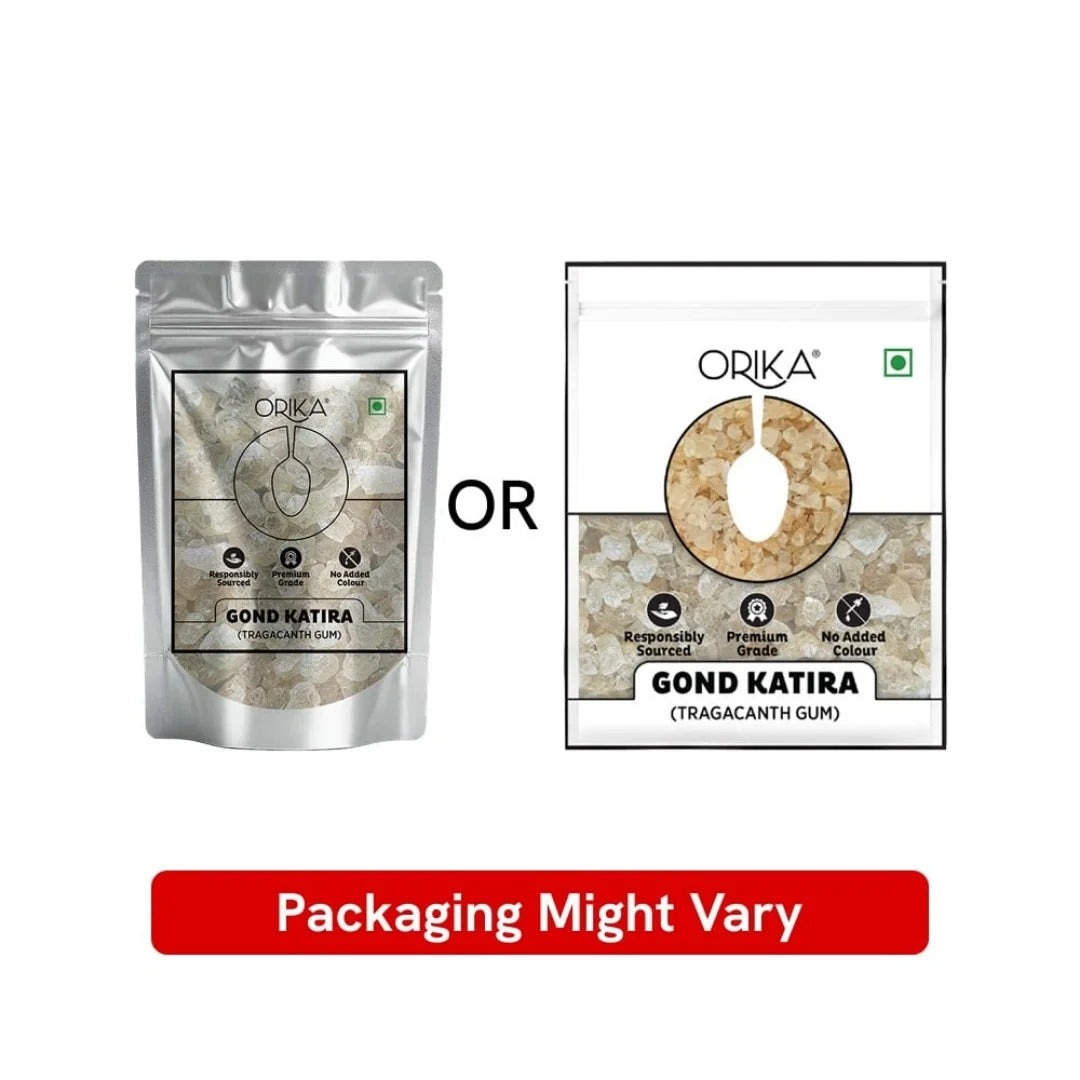 Orika Gond Katira (Tragacanth Gum) – 80g | Natural Cooling Agent | Premium Quality | For Sharbat, Desserts & Ayurvedic Use - Orika Spices India