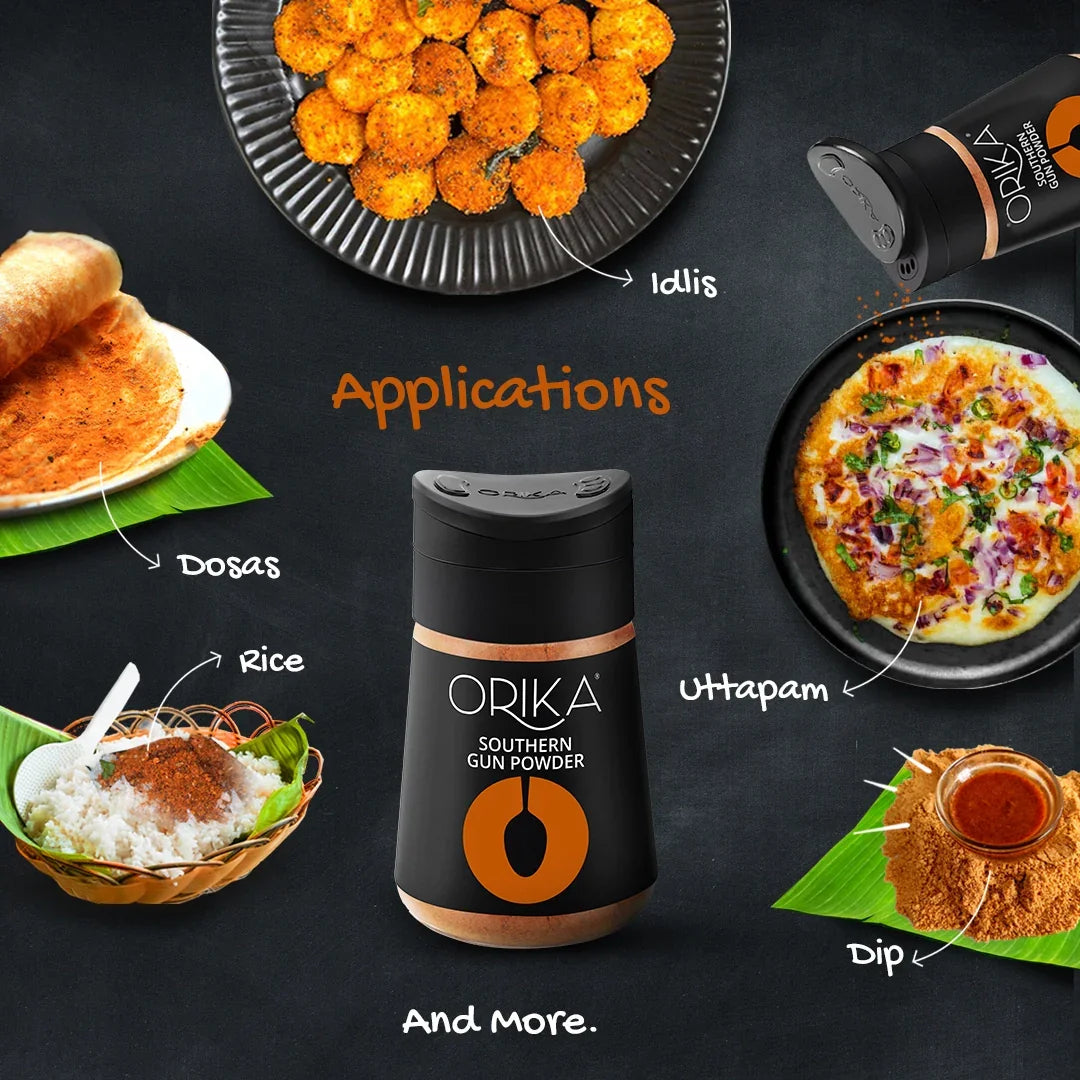 Orika Gourmet cooking coombo of True Sri Lankan Cinnamon Powder 50g & Southern Gun Powder 80g - Orika Spices India