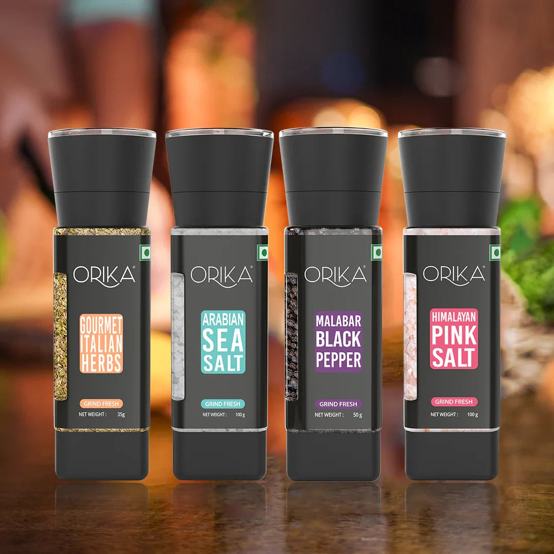 Orika Grinders Combo (Pack of 4), 285g - Orika Spices India