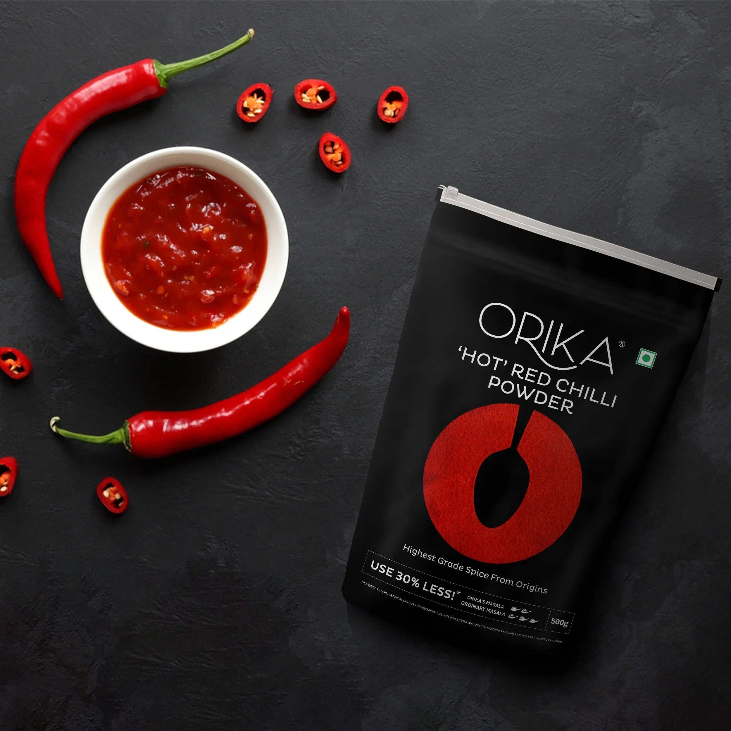 Orika Hot Red Chilli Powder (100 gm, 200gm, 500gm) - Orika Spices India