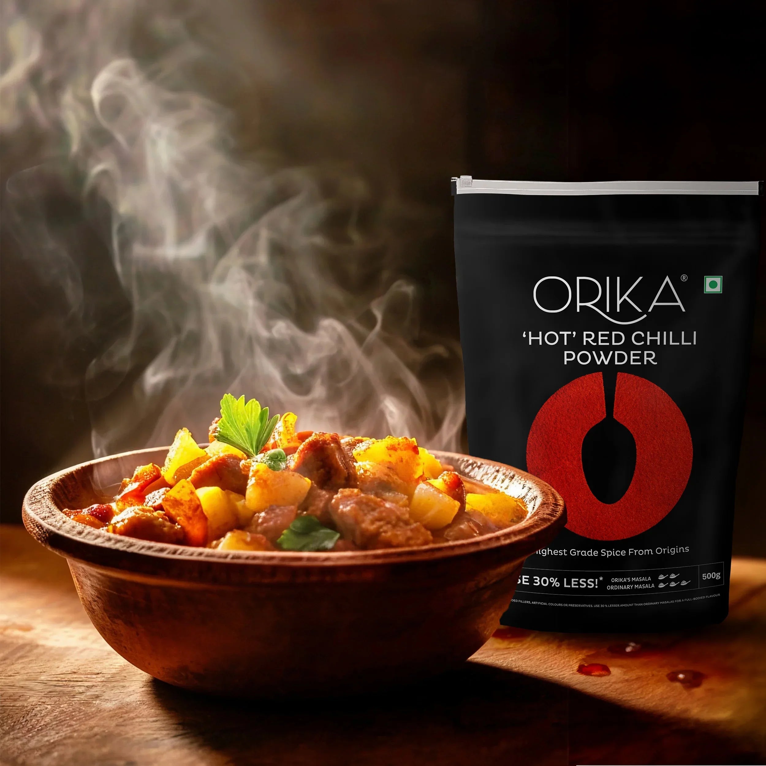 Orika Hot Red Chilli Powder (100 gm, 200gm, 500gm) - Orika Spices India