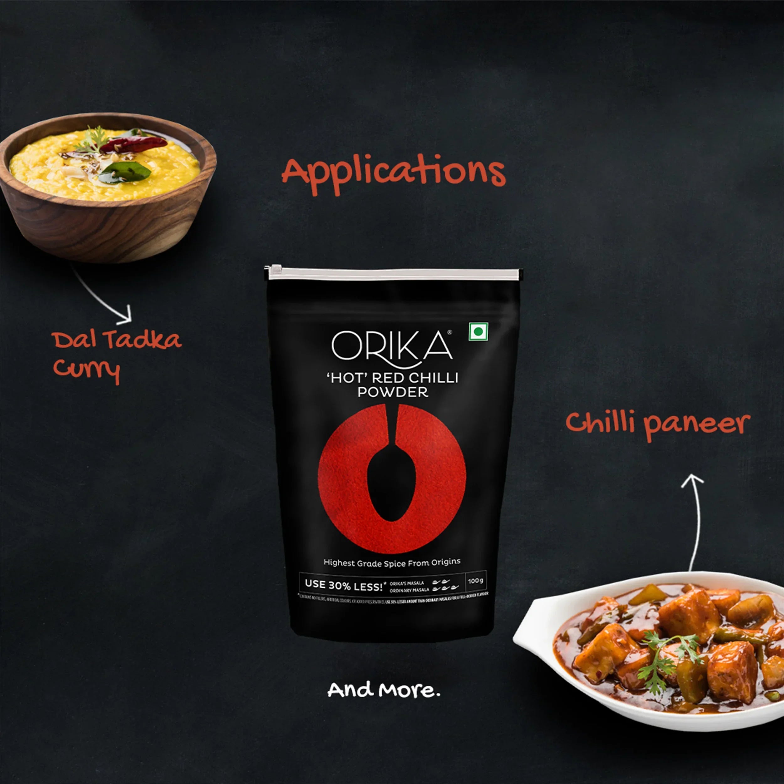 Orika Hot Red Chilli Powder (100 gm, 200gm, 500gm) - Orika Spices India