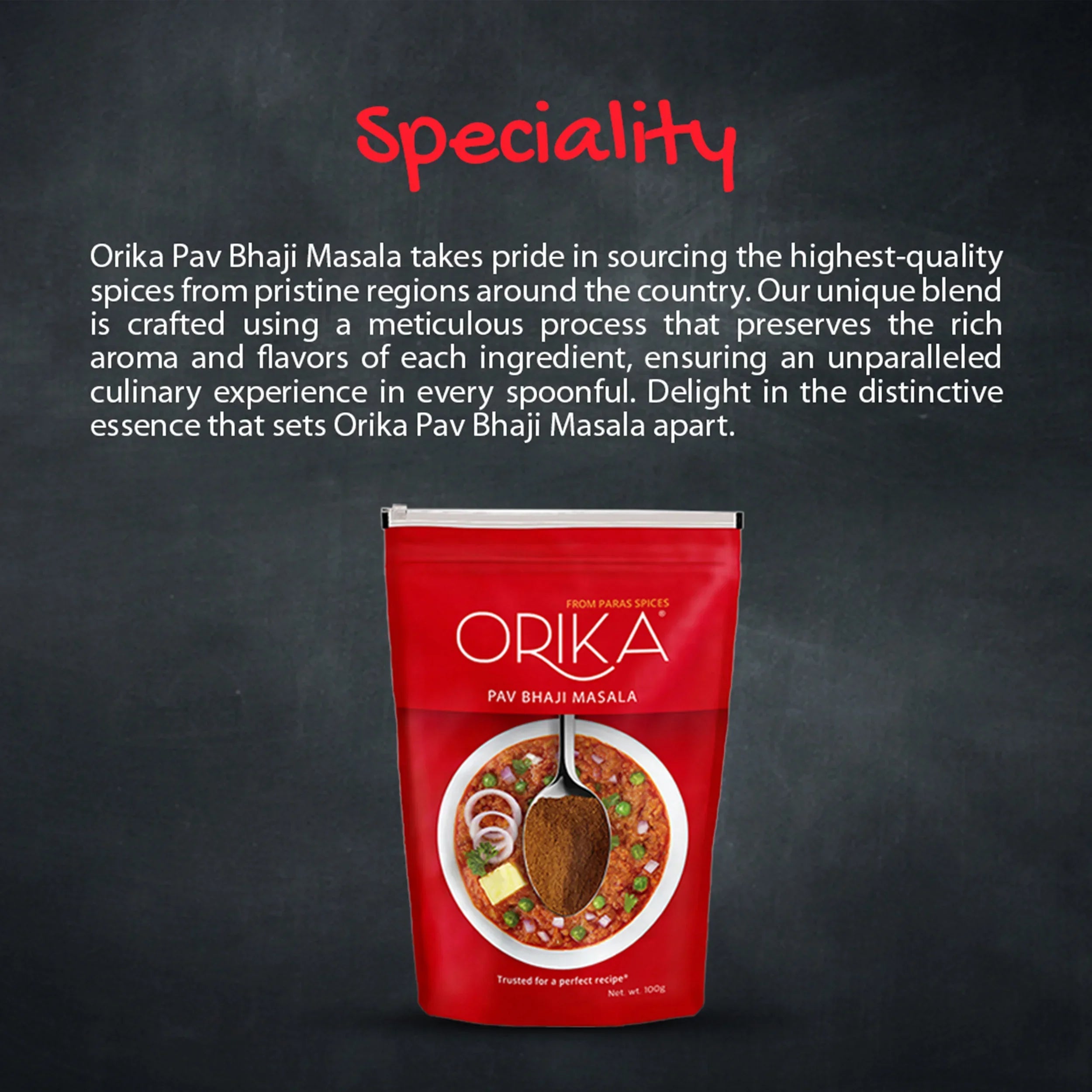 Orika Indian Delicacy combo Sambhar Masala, Pav Bhaji Masala, Garam Masala (Pack of 3, 100gms each) - Orika Spices India