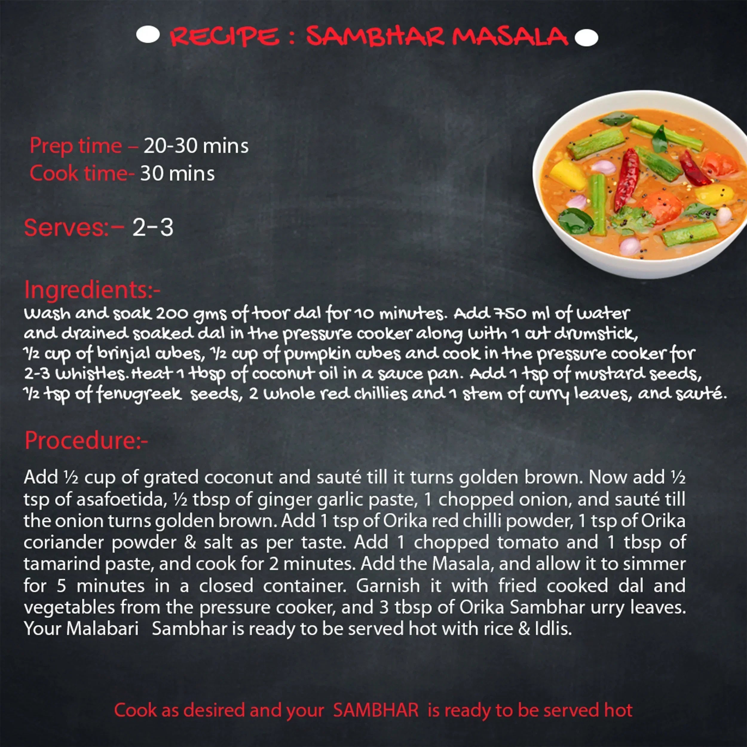 Orika Indian Essential Combo (Sambhar Masala 100g + Coriander Powder 100g + Amchoor Powder 100g) ( Pack of 3) - Orika Spices India