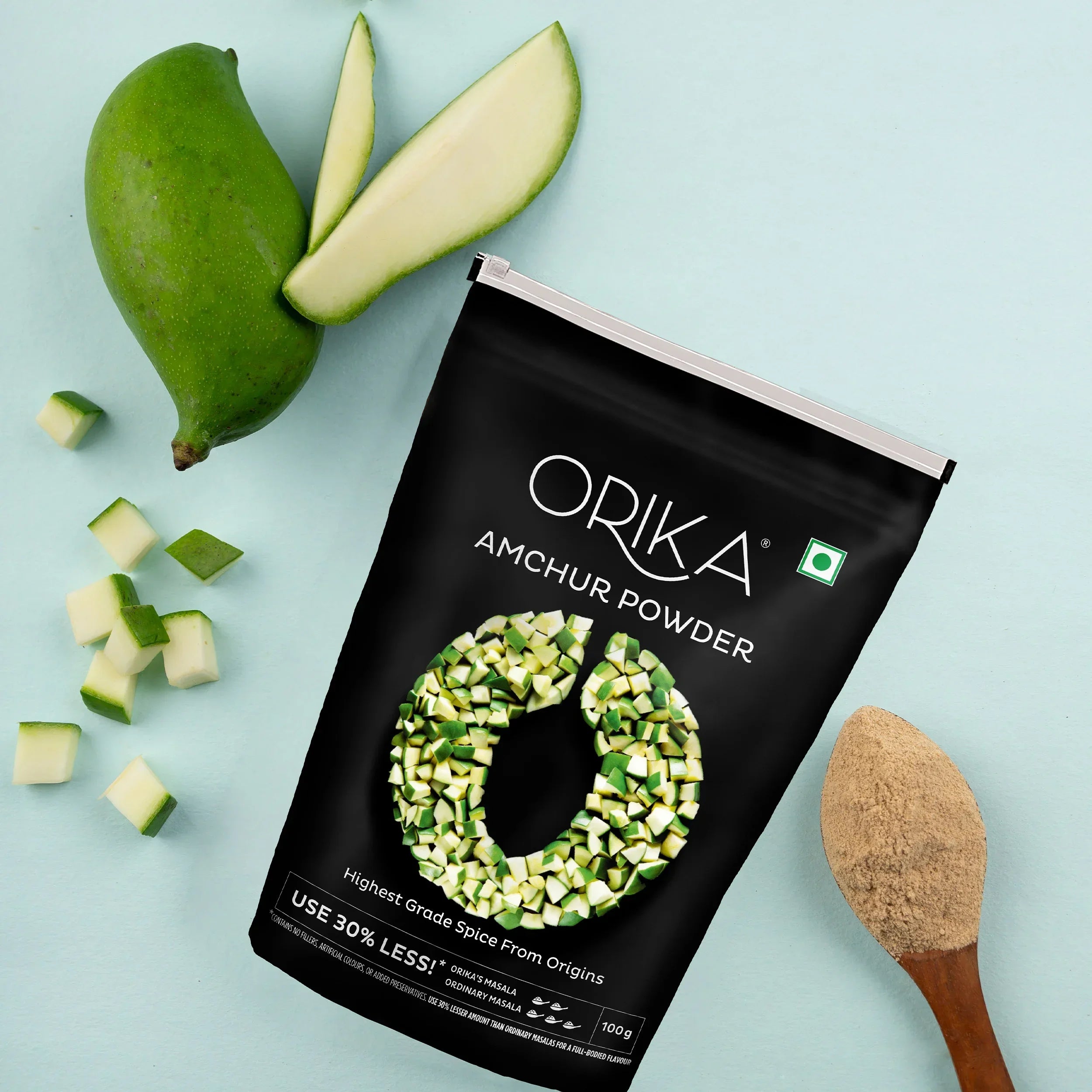 Orika Indian Essential Combo (Sambhar Masala 100g + Coriander Powder 100g + Amchoor Powder 100g) ( Pack of 3) - Orika Spices India