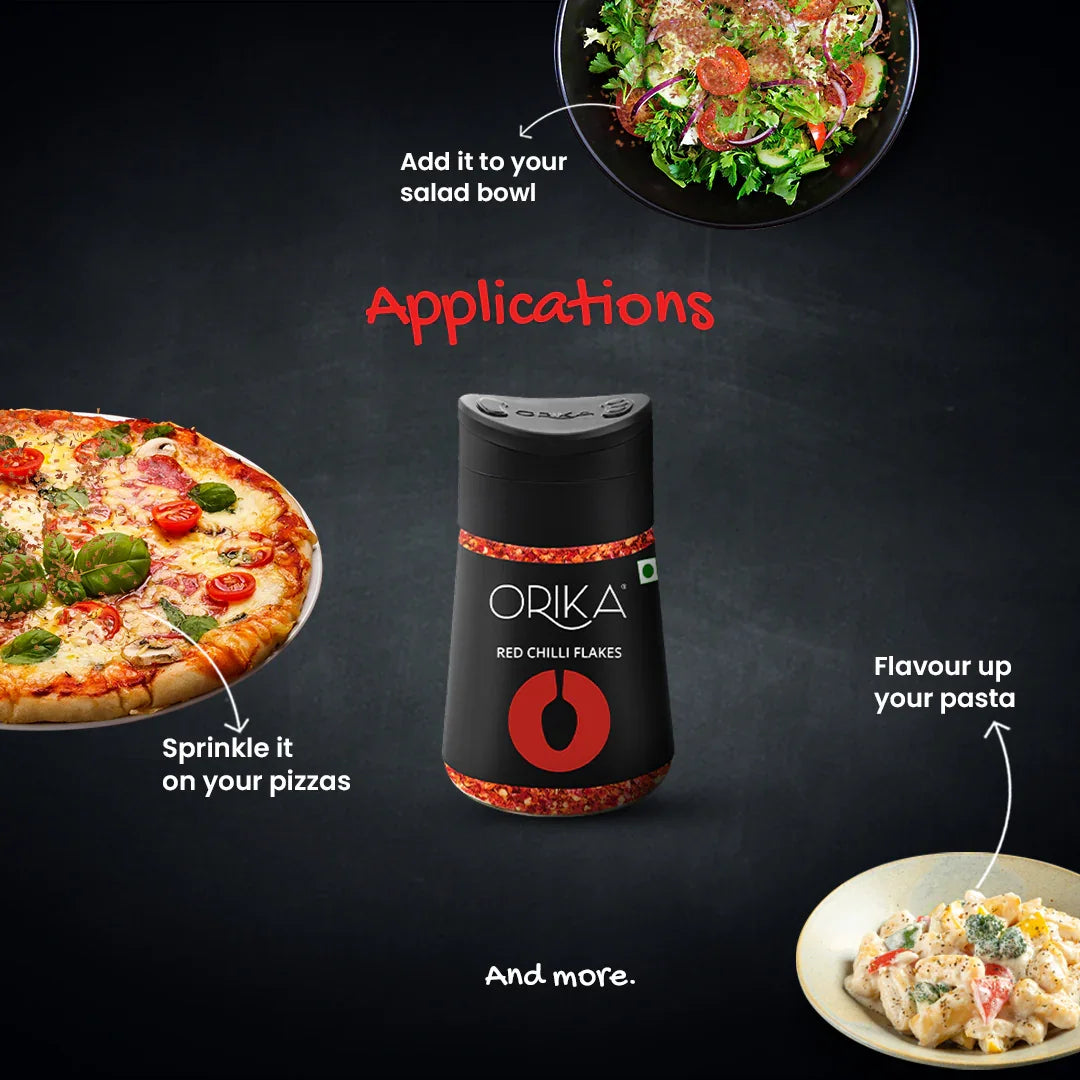 Orika Italian Table Combo (2 Italian Seasoning (75 g/each) & 1 Red Chilli Flakes (50 g)) - Orika Spices India