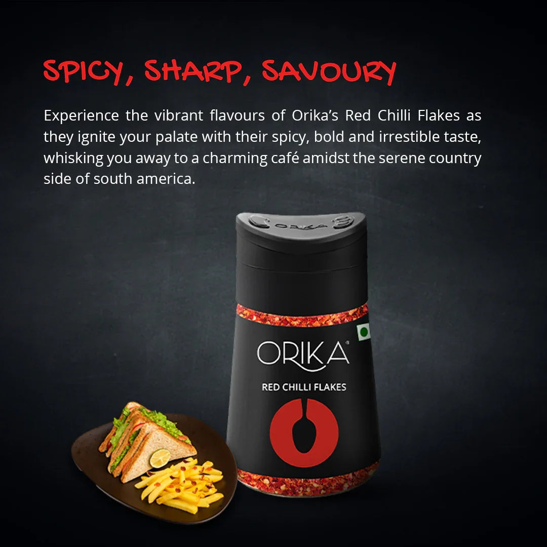 Orika Italian Table Combo (2 Italian Seasoning (75 g/each) & 1 Red Chilli Flakes (50 g)) - Orika Spices India