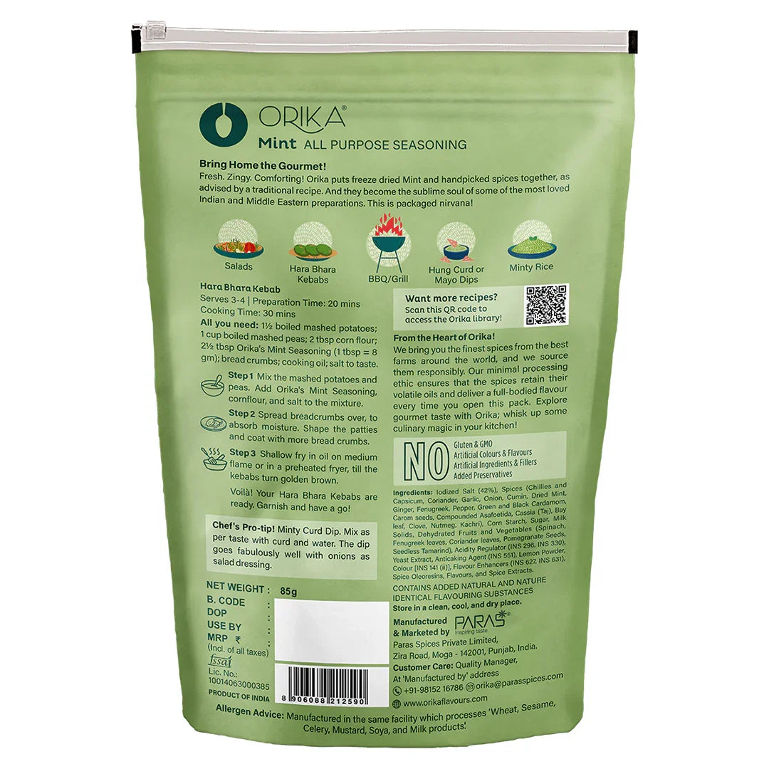 Orika Mint All Purpose Seasoning, 85g - Orika Spices India