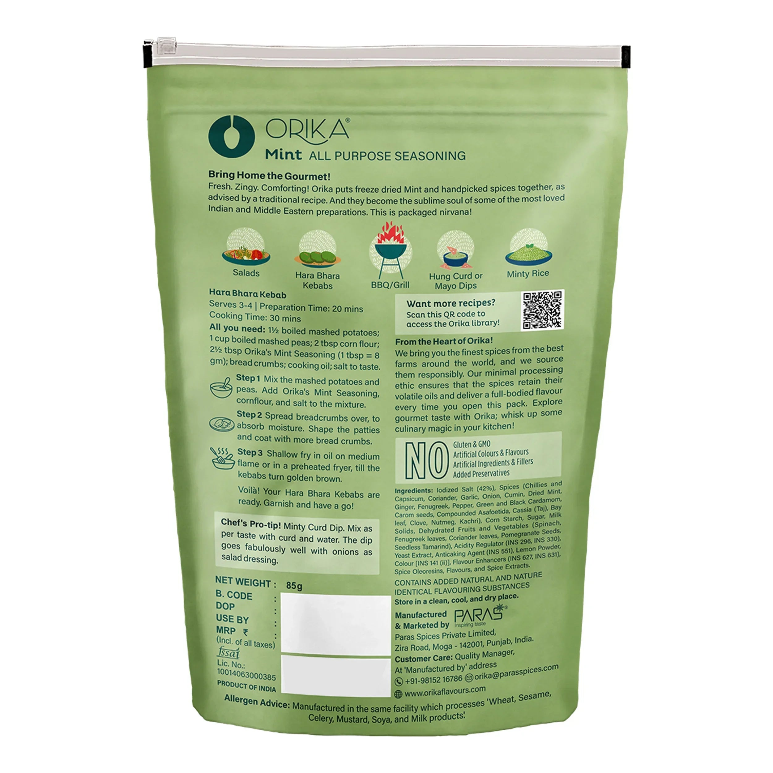 Orika Mint Seasoning, 85gm - Orika Spices India