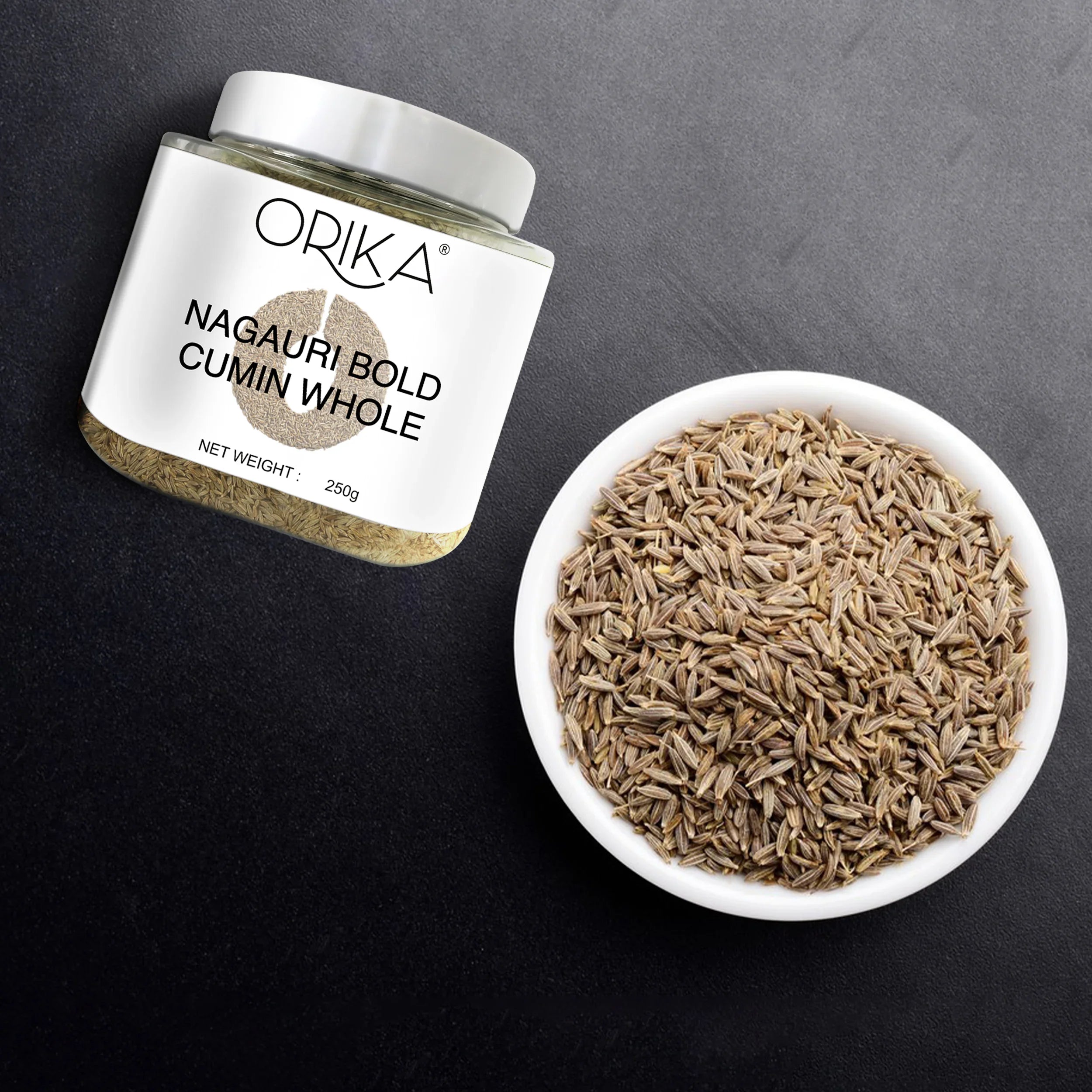 Orika Nagauri Bold Cumin Whole, 250gm - Orika Spices India
